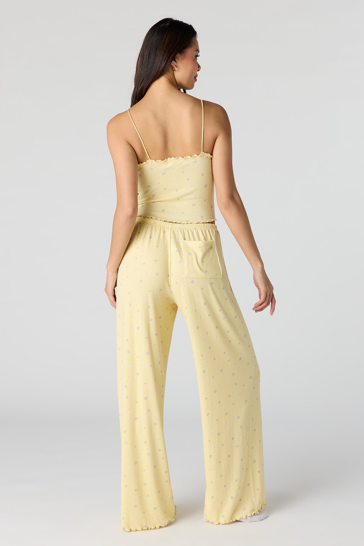 Alt View 4. Pointelle Tank & Pant Pajama Set - Yellow
