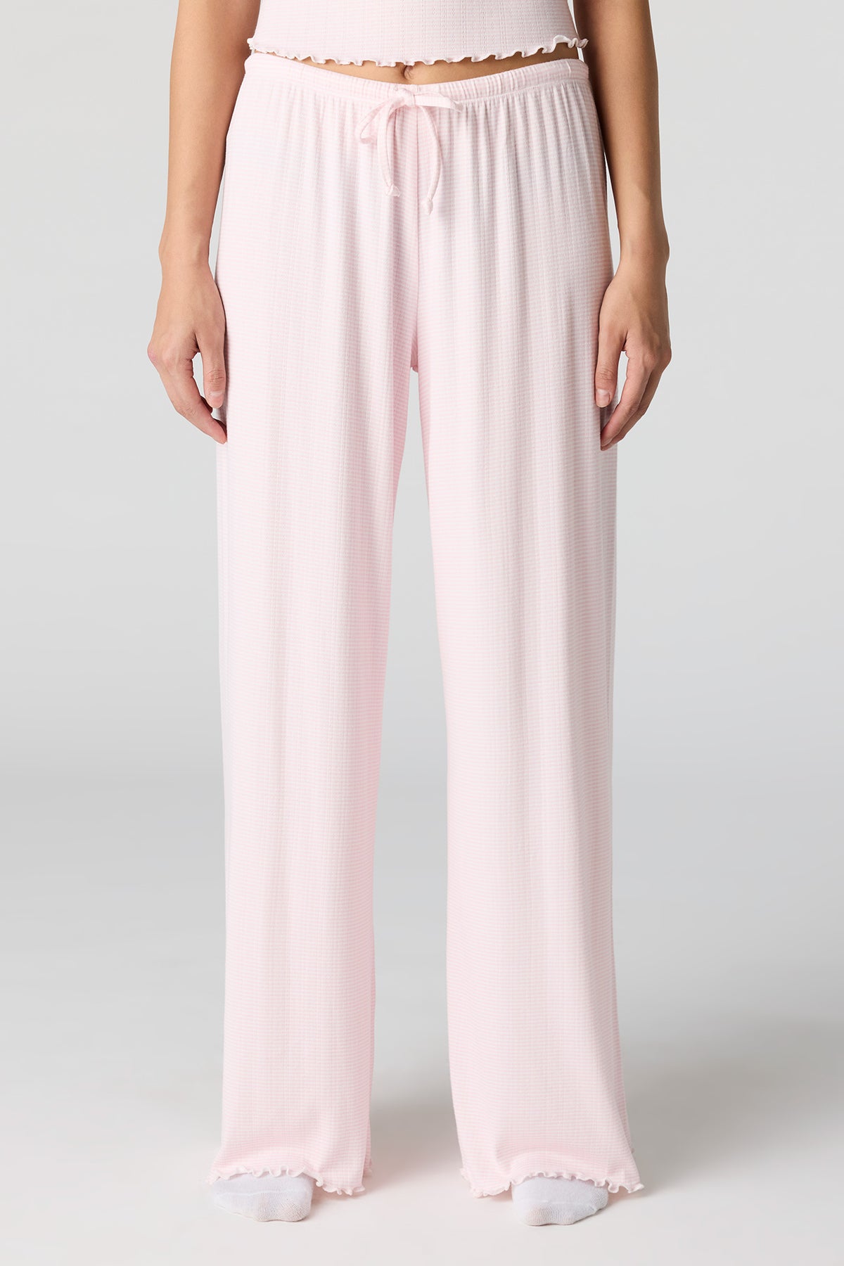 Alt View 3. Pointelle Tank & Pant Pajama Set - Light Pink