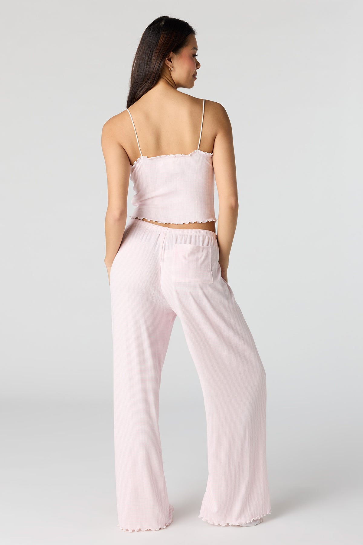 Alt View 4. Pointelle Tank & Pant Pajama Set - Light Pink