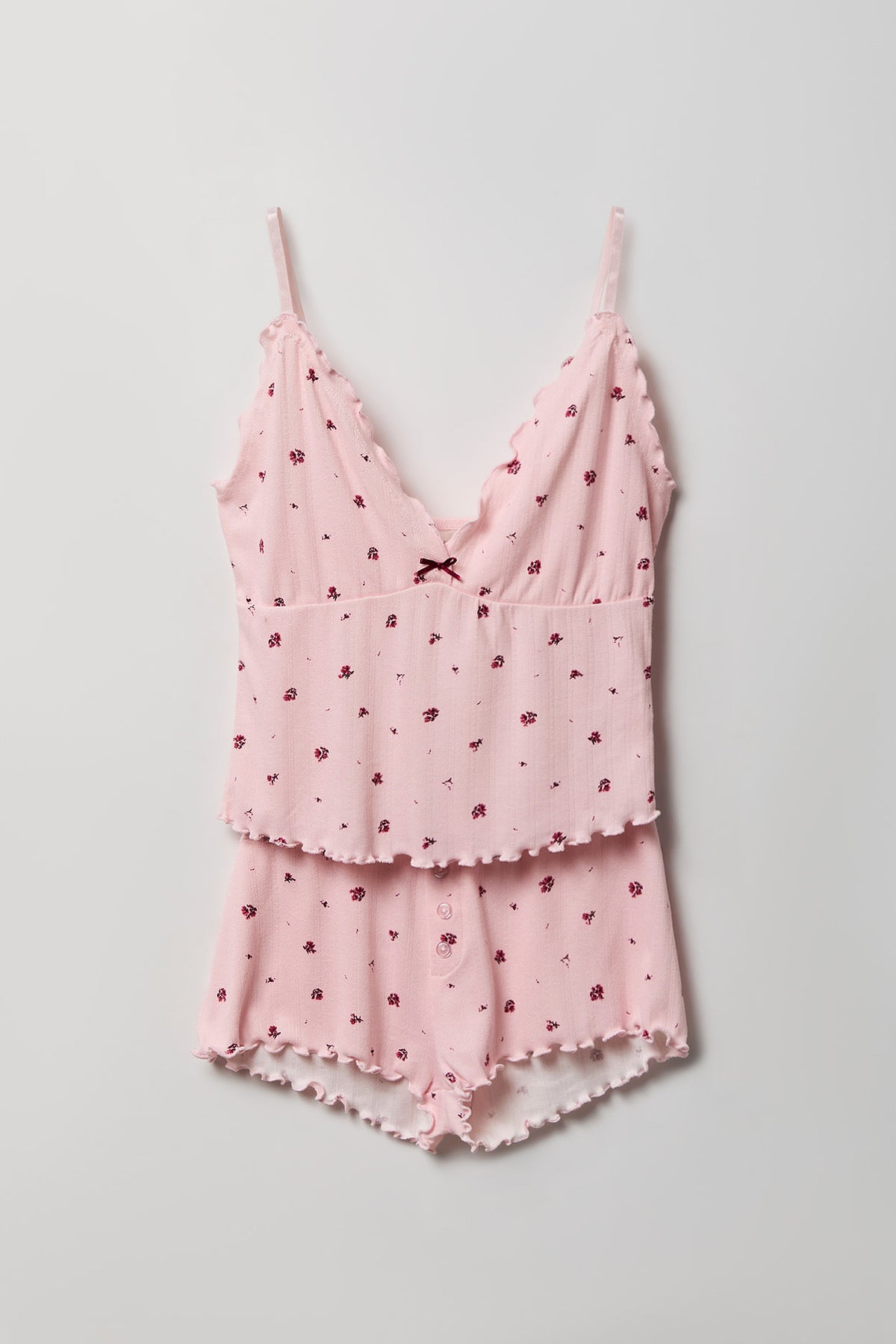 Alt View 4. Pointelle Tank & Short Pajama Set - Pink