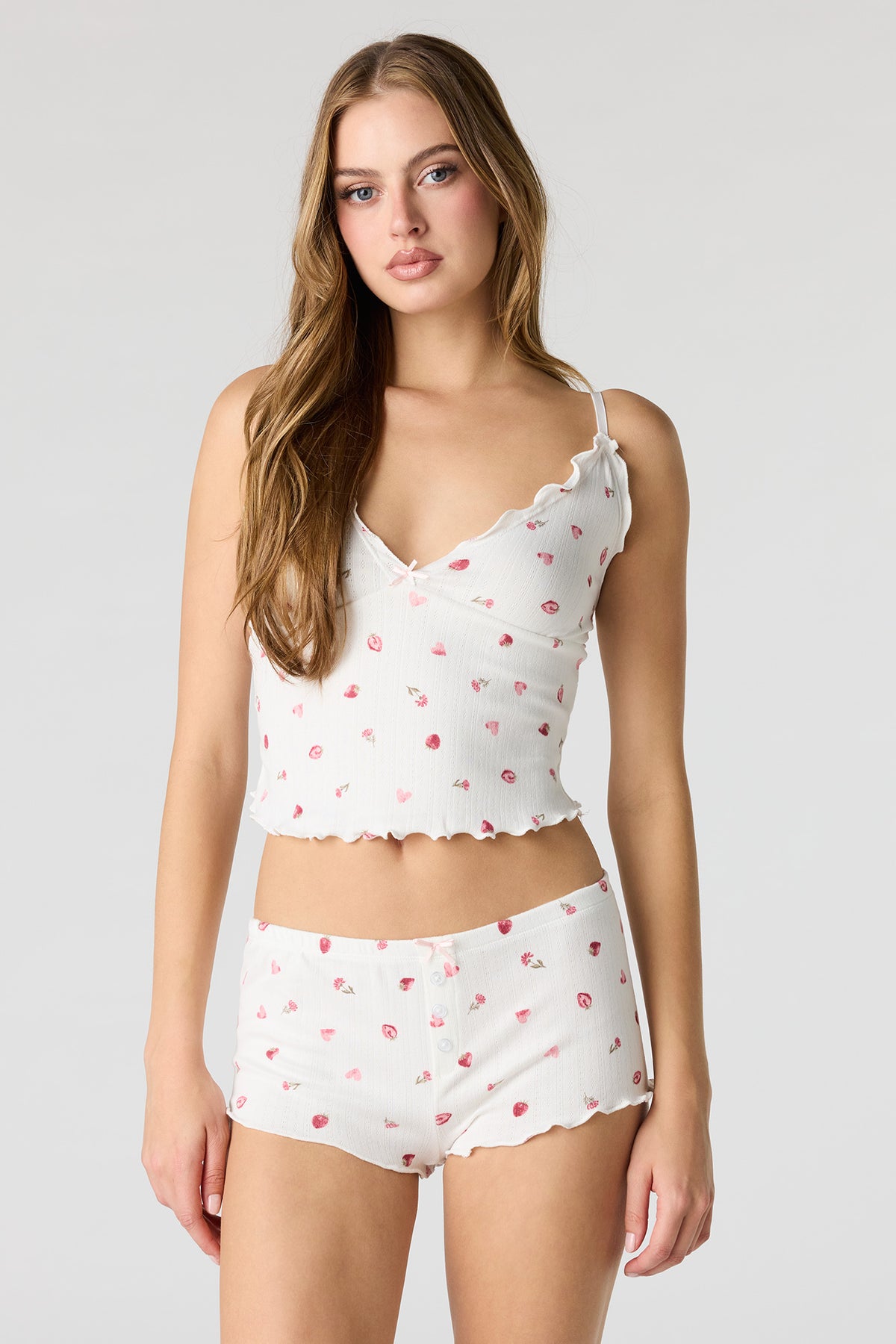 Pointelle Tank & Short Pajama Set - Ivory