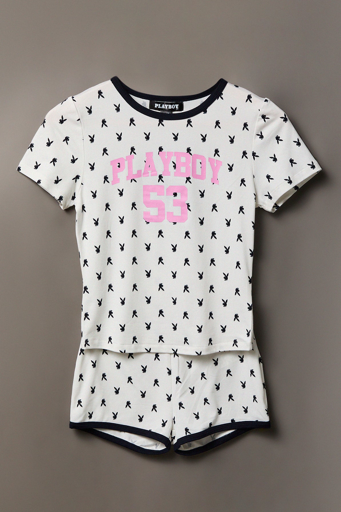 Alt View 4. Playboy Graphic T-Shirt & Short Set - White
