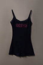 Playboy Graphic Lace Trim Romper