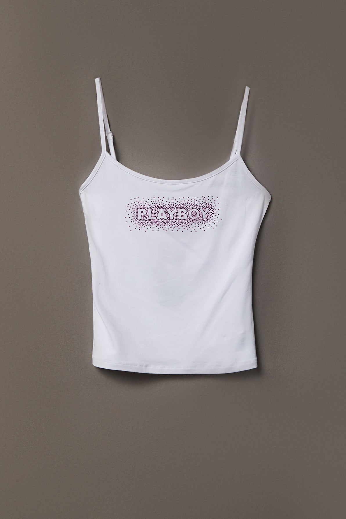 Alt View 2. Playboy Rhinestone Tank & Foldover Short Set - White
