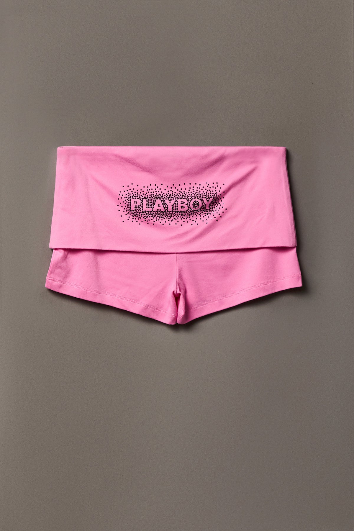 Alt View 15. Playboy Rhinestone Tank & Foldover Short Set - White