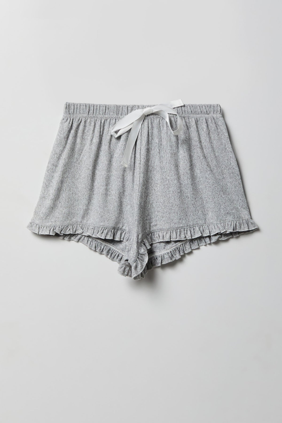 Alt View 4. Ruffle Button-Up Top & Short Pajama Set - Heather Grey