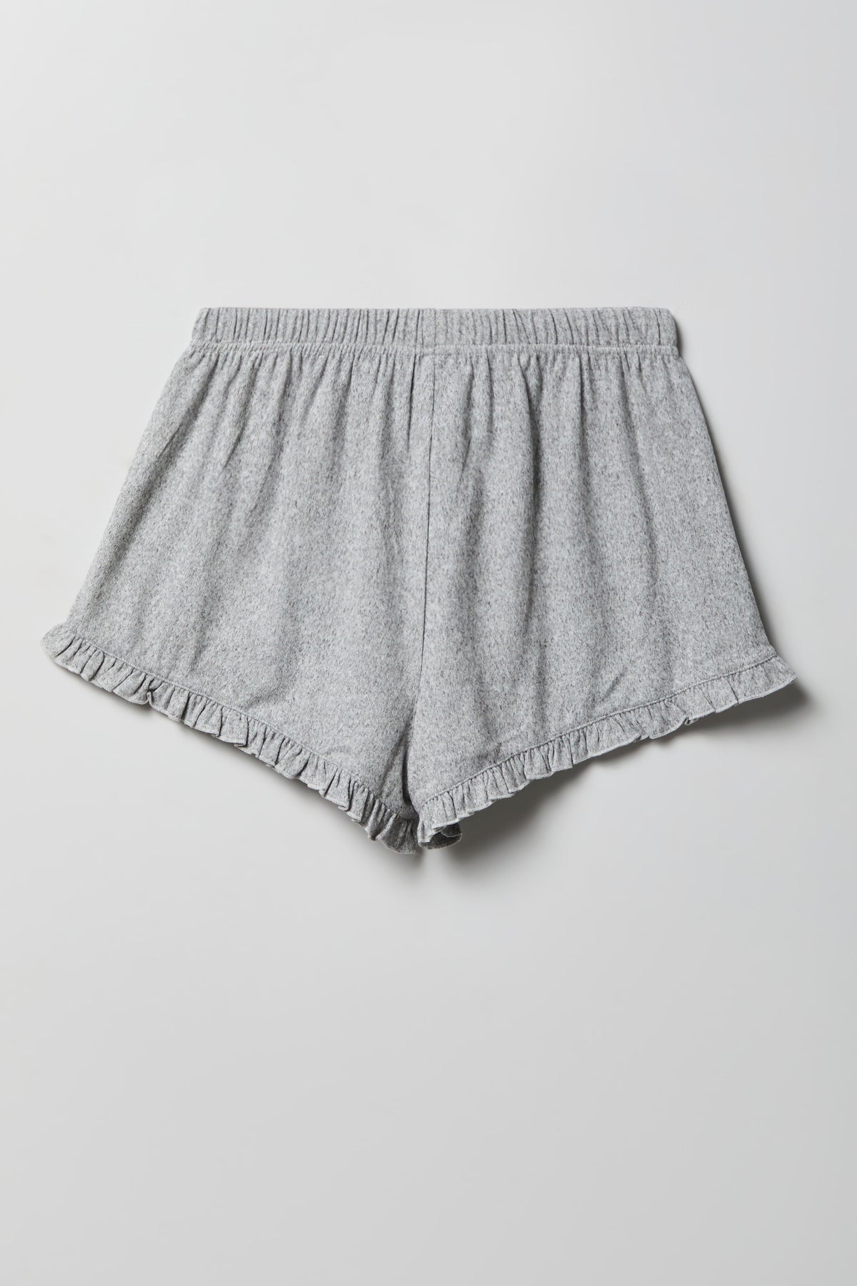 Alt View 5. Ruffle Button-Up Top & Short Pajama Set - Heather Grey