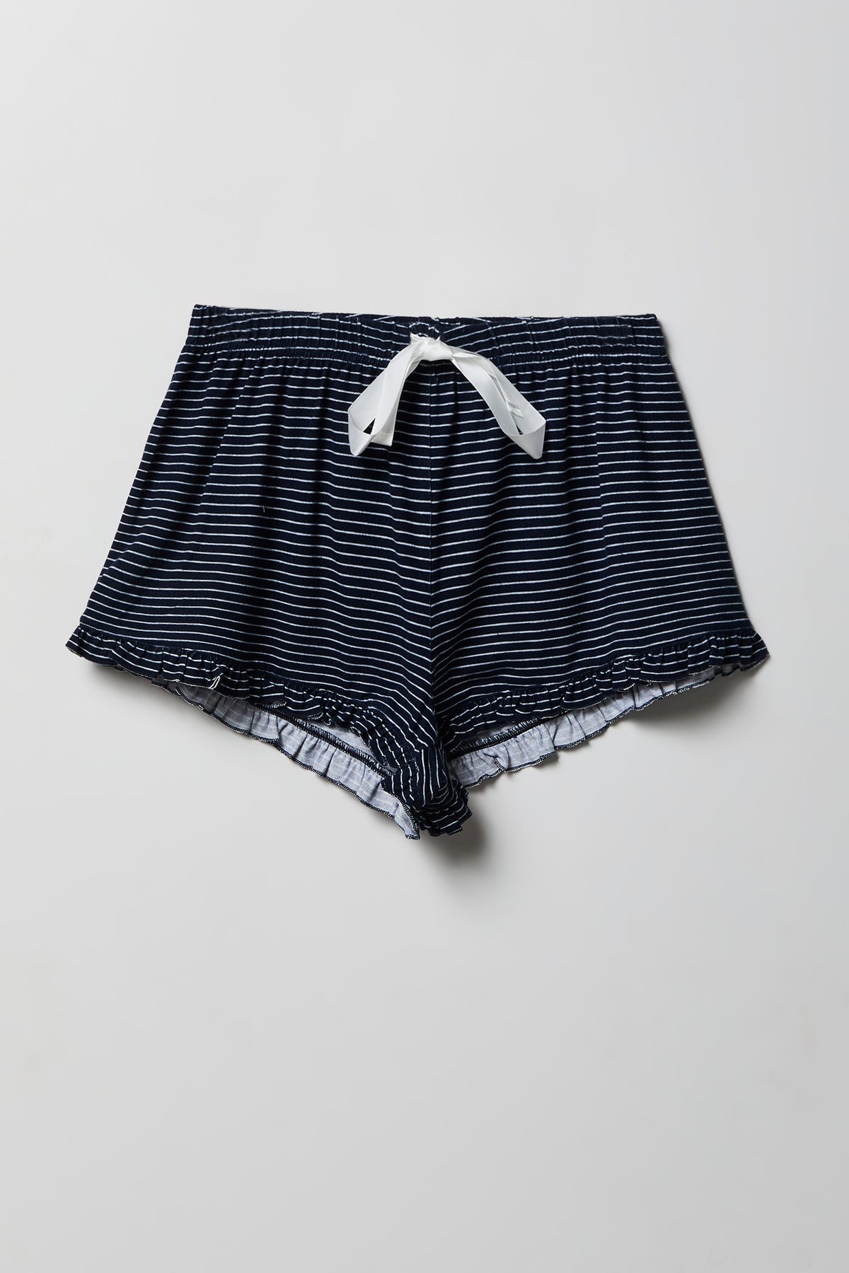 Alt View 4. Ruffle Button-Up Top & Short Pajama Set - Navy