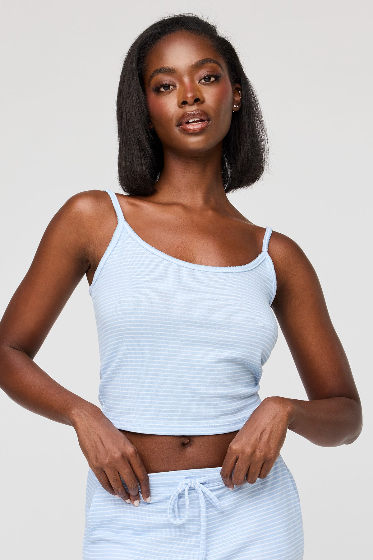 Alt View 2. Printed Cami & Pant Pajama Set - Light Blue