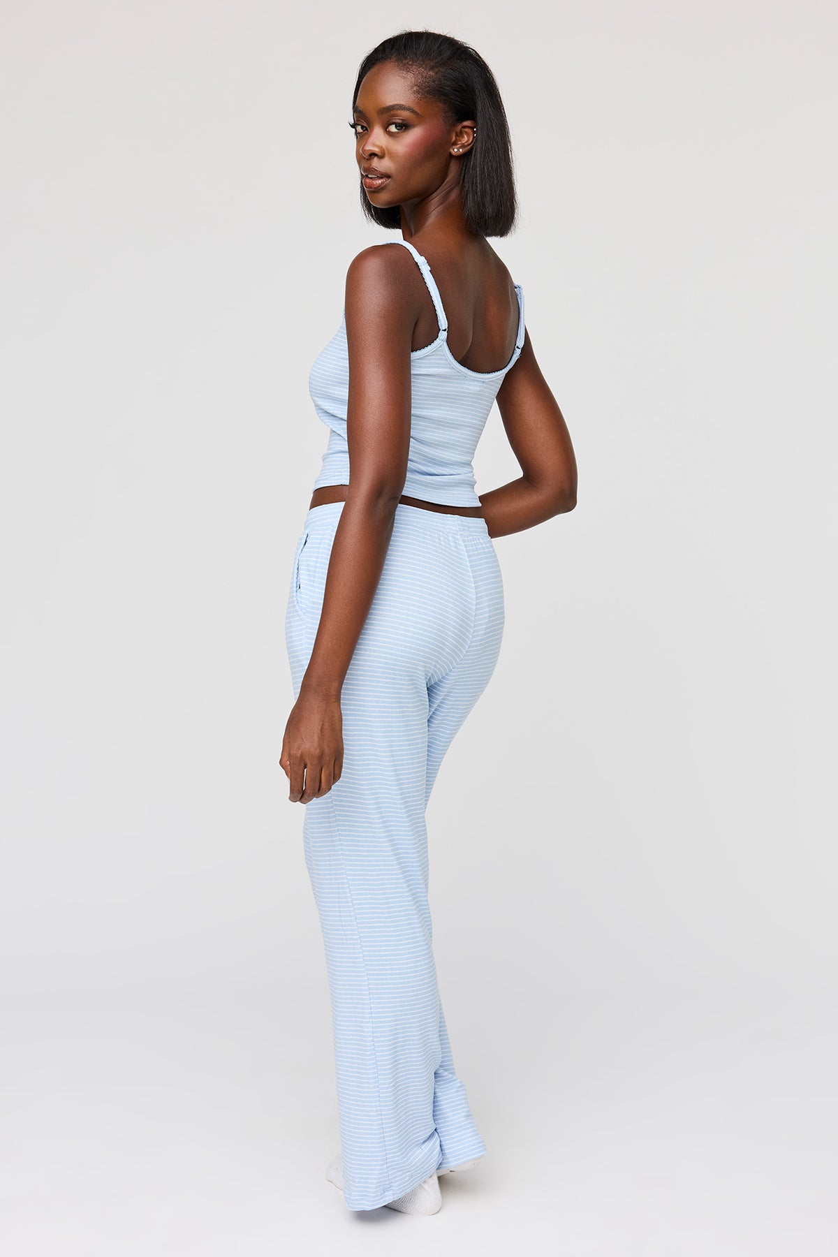 Alt View 4. Printed Cami & Pant Pajama Set - Light Blue