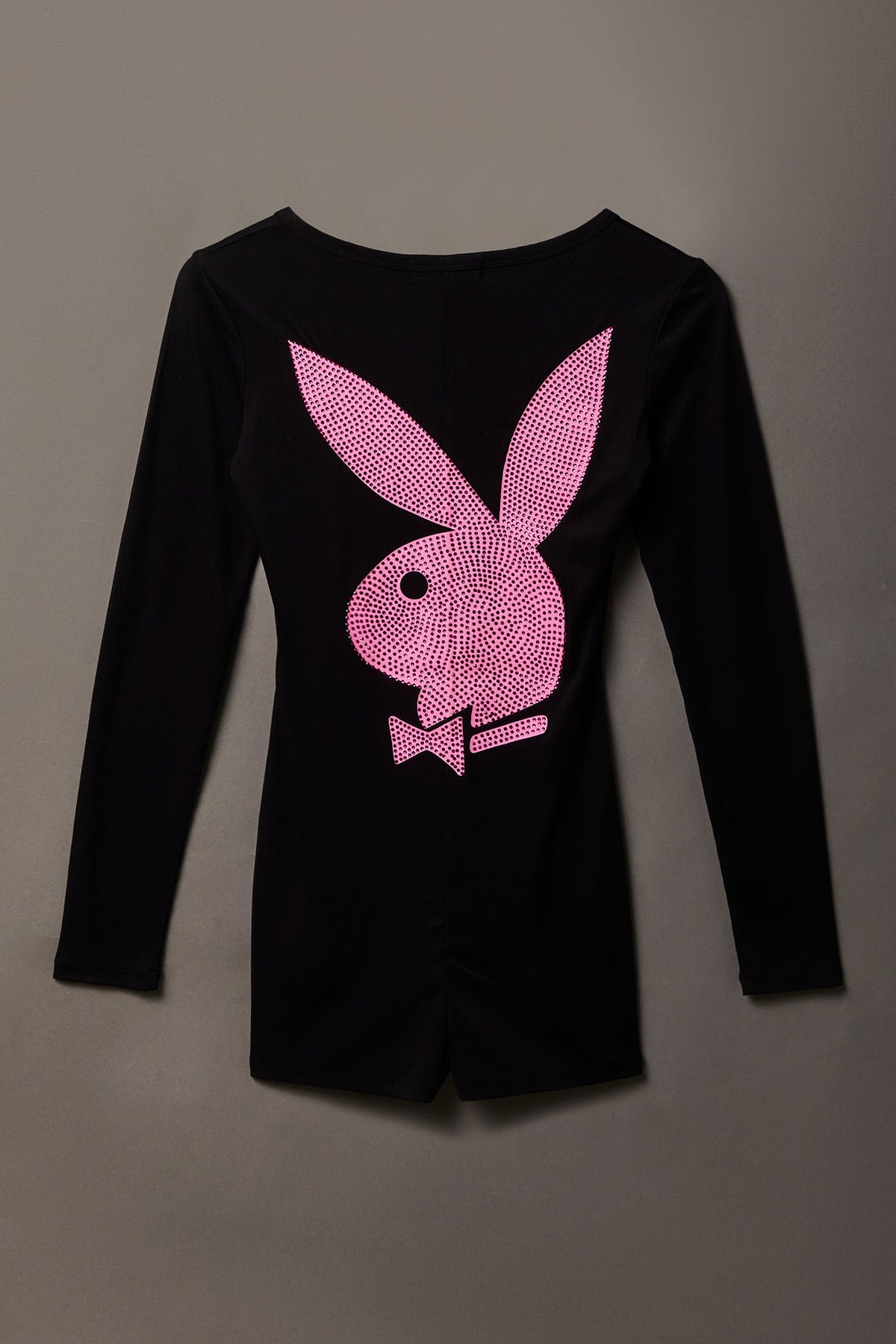 Alt View 2. Playboy Rhinestone Romper - Black