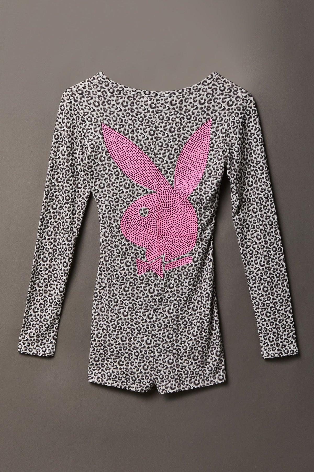Alt View 2. Playboy Rhinestone Romper - Light Grey