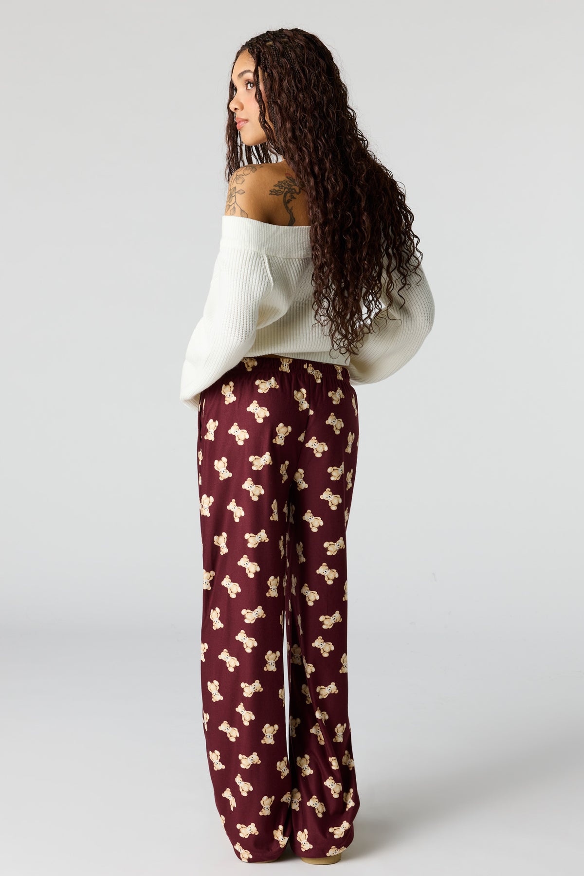 Alt View 3. Printed Pajama Pant - Burgundy