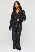 Button-Up Long Sleeve Top & Pant Pajama Set