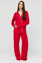 Button-Up Long Sleeve Top & Pant Pajama Set