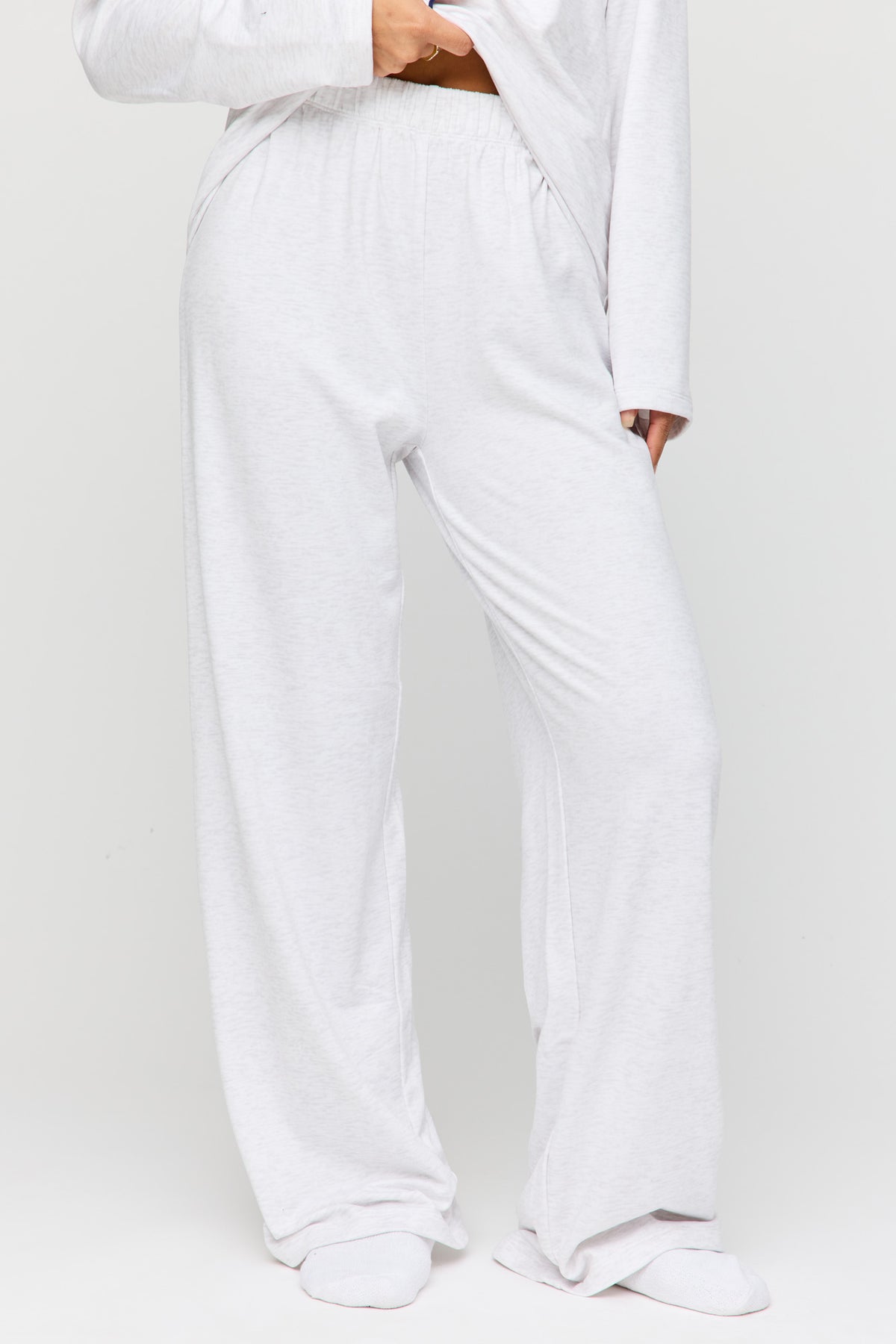 Alt View 3. Button-Up Long Sleeve Top & Pant Pajama Set - Grey Blue