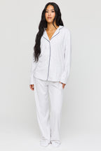 Button-Up Long Sleeve Top & Pant Pajama Set