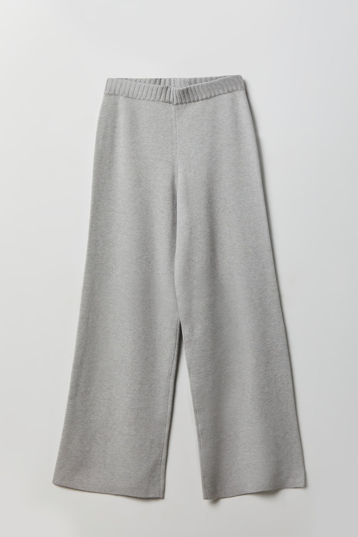Knit Wide Leg Pant - Heather Grey