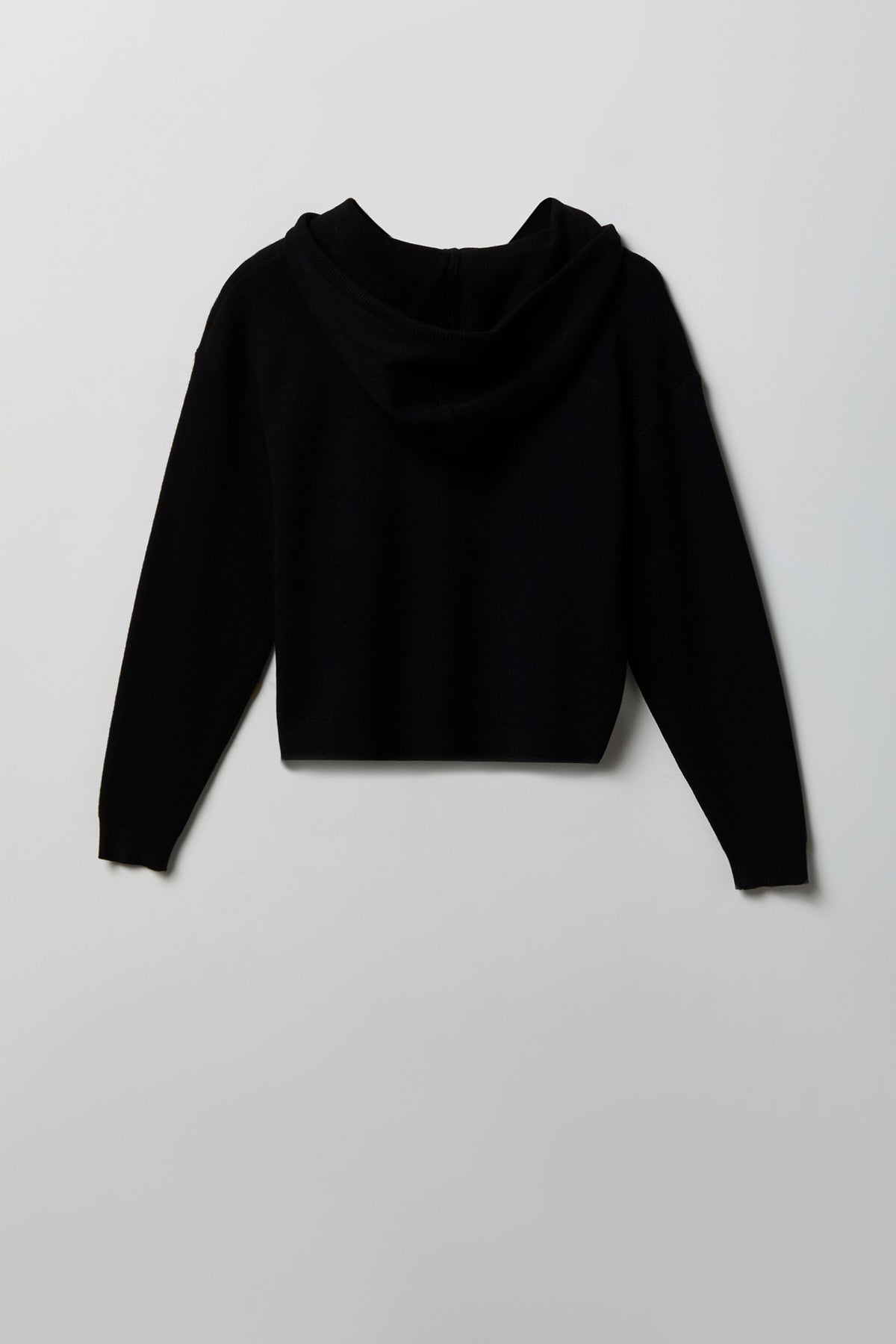Alt View 2. Knit Hoodie - Black