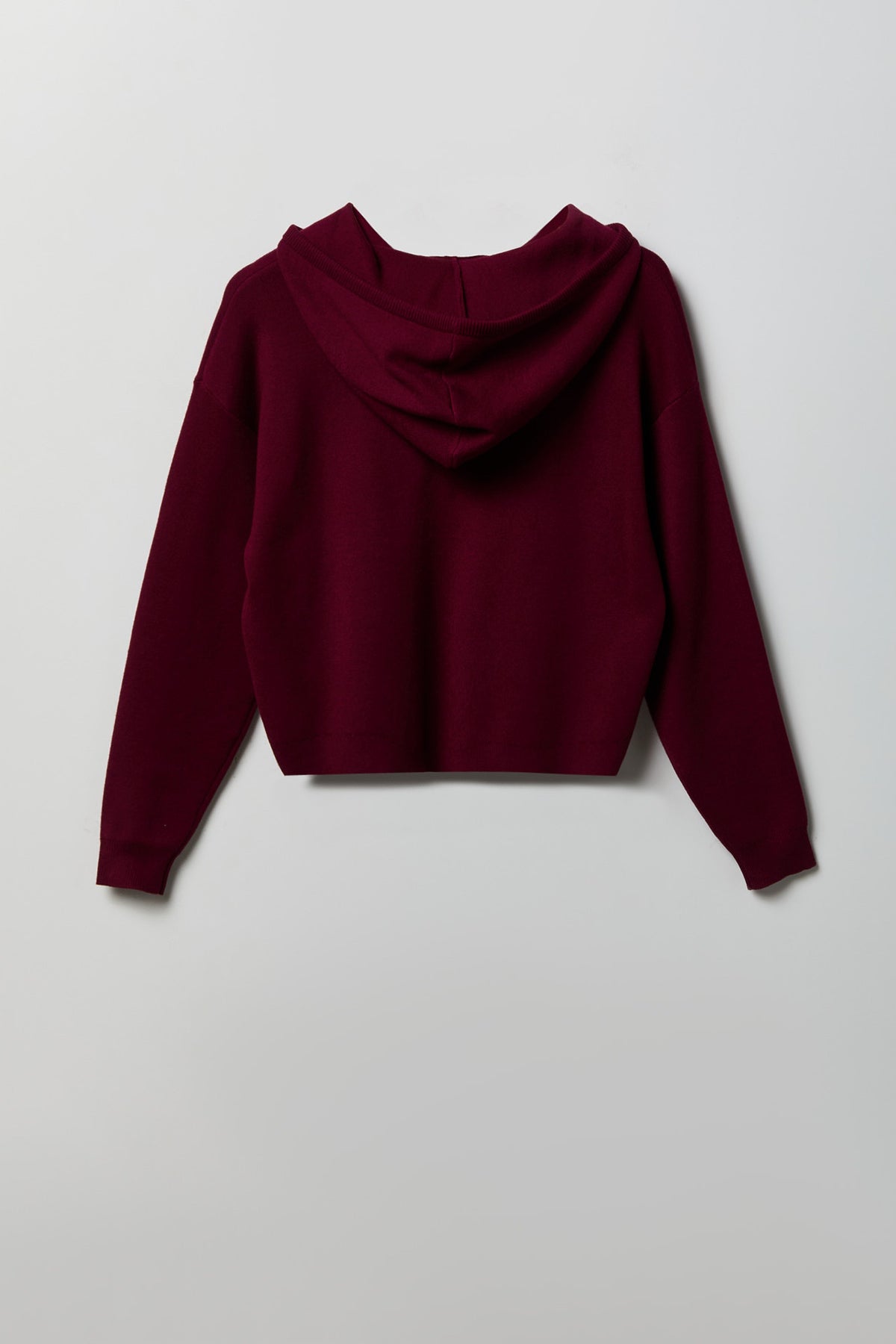Alt View 2. Knit Hoodie - Burgundy