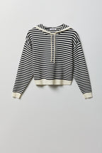 Striped Knit Hoodie