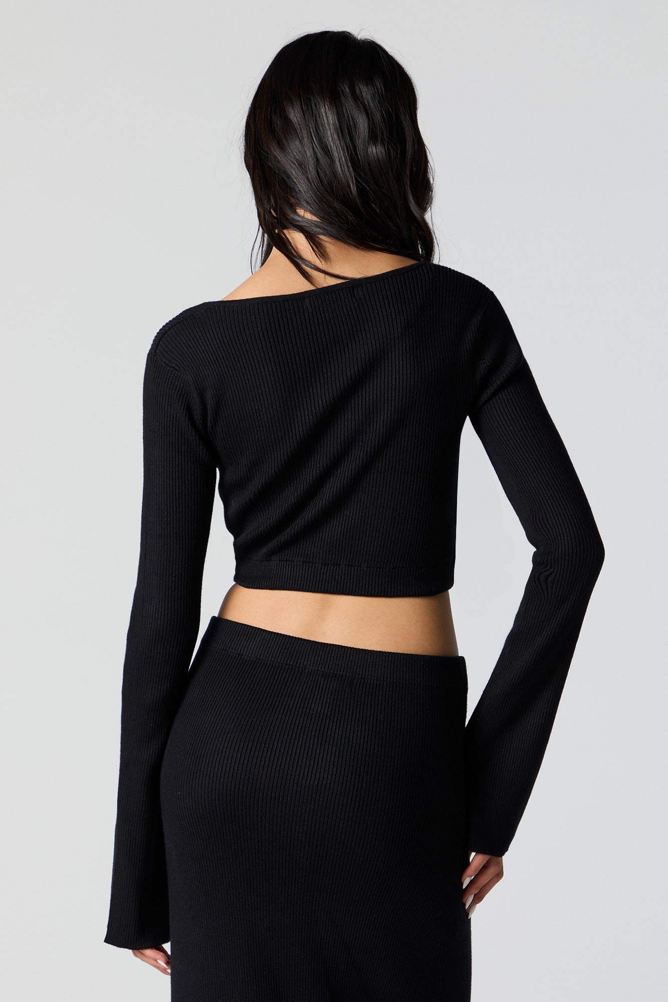 Ribbed Knit Square Neck Sweater Charlotte Russe
