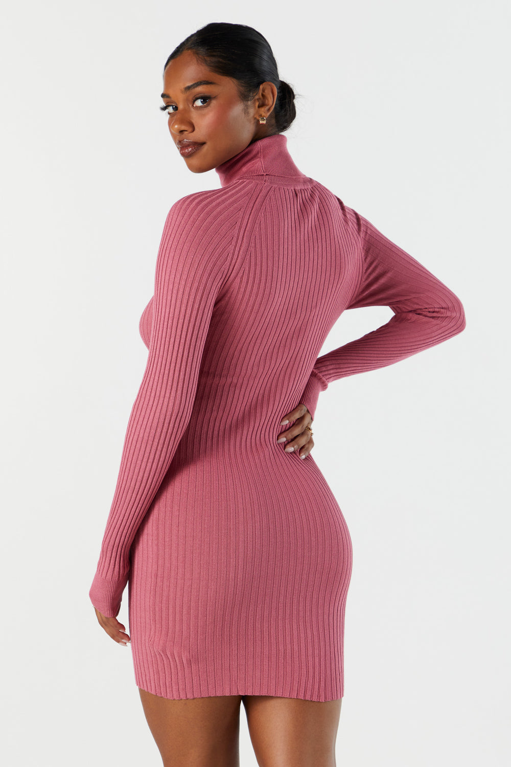 Ribbed Knit Turtleneck Mini Dress Ribbed Knit Turtleneck Mini Dress 7