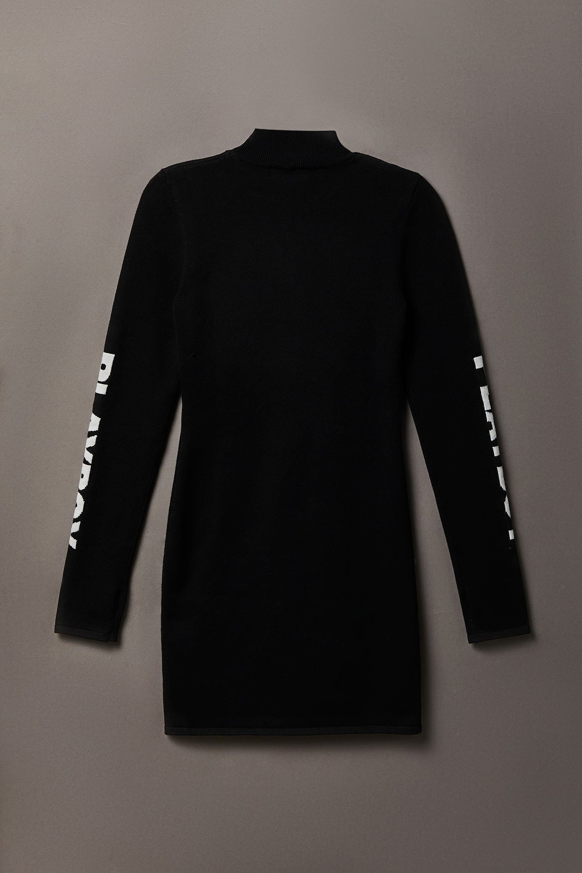 Alt View 6. Playboy Rhinestone Graphic Long Sleeve Sweater Mini Dress - Black