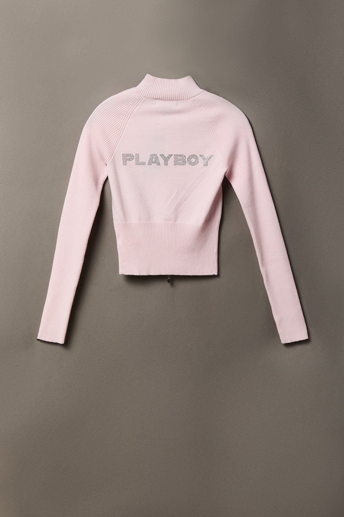 Alt View 6. Playboy Rhinestone Zip Sweater - Light Pink