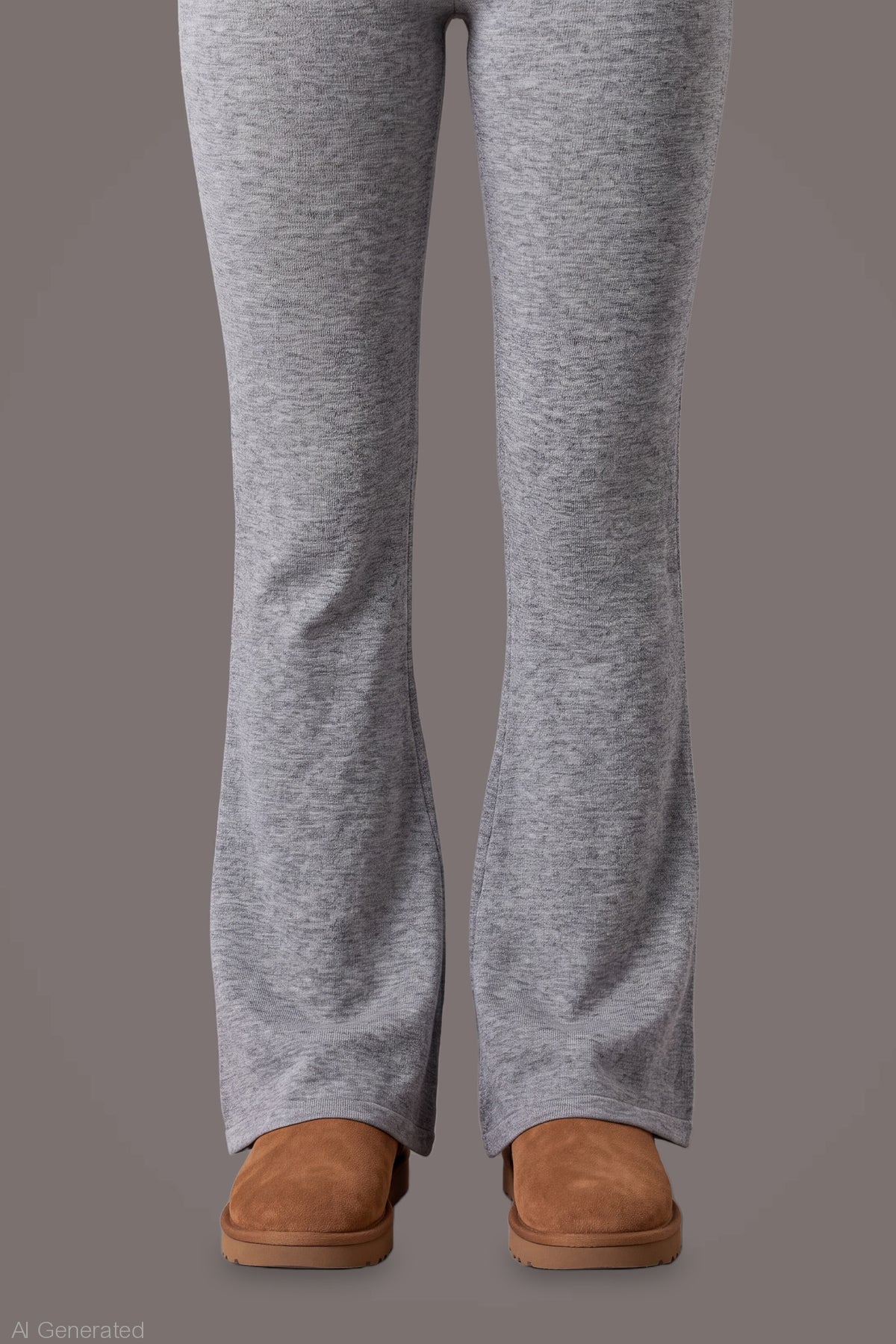 Alt View 4. Playboy Rhinestone Flare Pant - Heather Grey