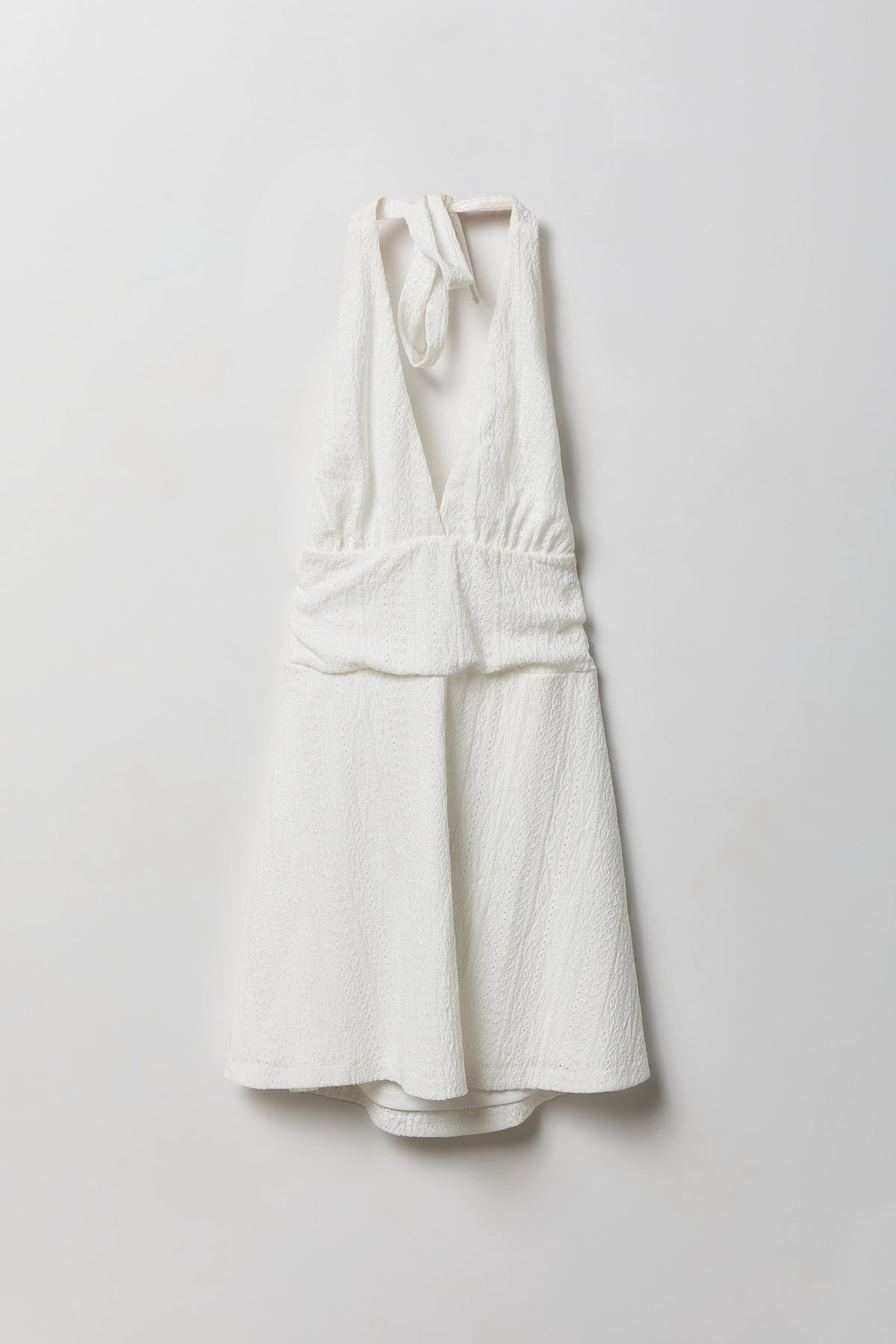 Alt View 2. Textured Mini Halter Dress - White