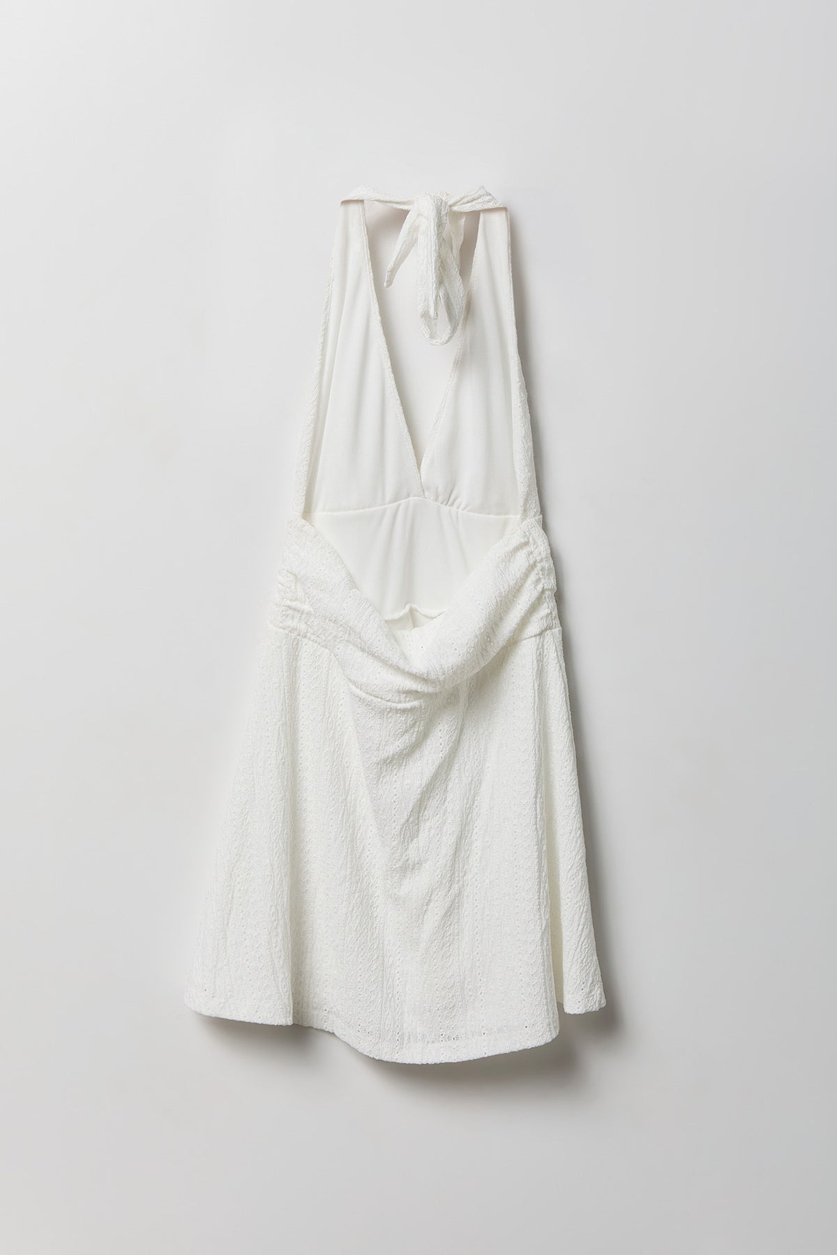 Alt View 3. Textured Mini Halter Dress - White