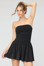 Sparkly Strapless Romper Dress