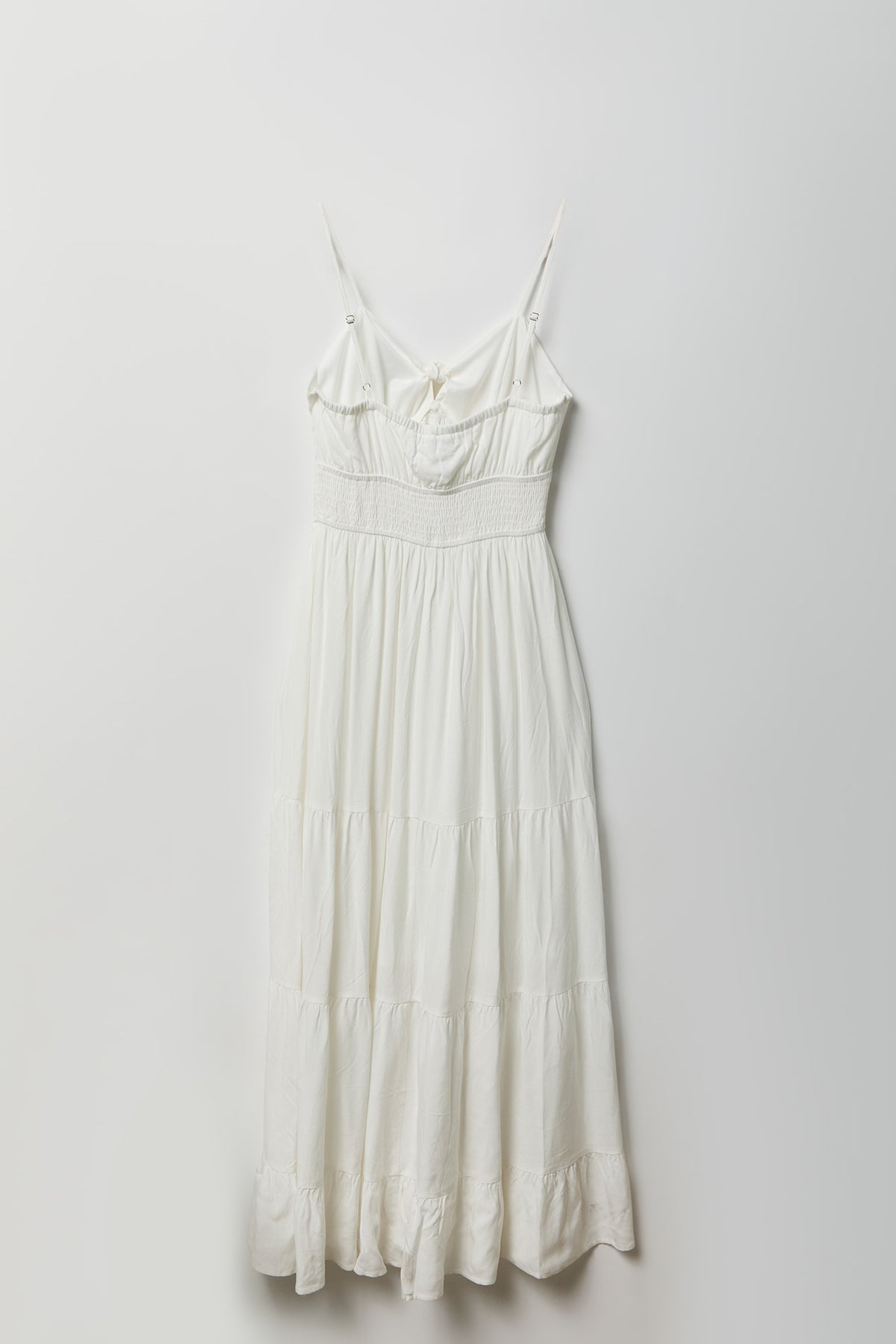 Alt View 2. Bow Cinched Waist Tiered Maxi Dress - White