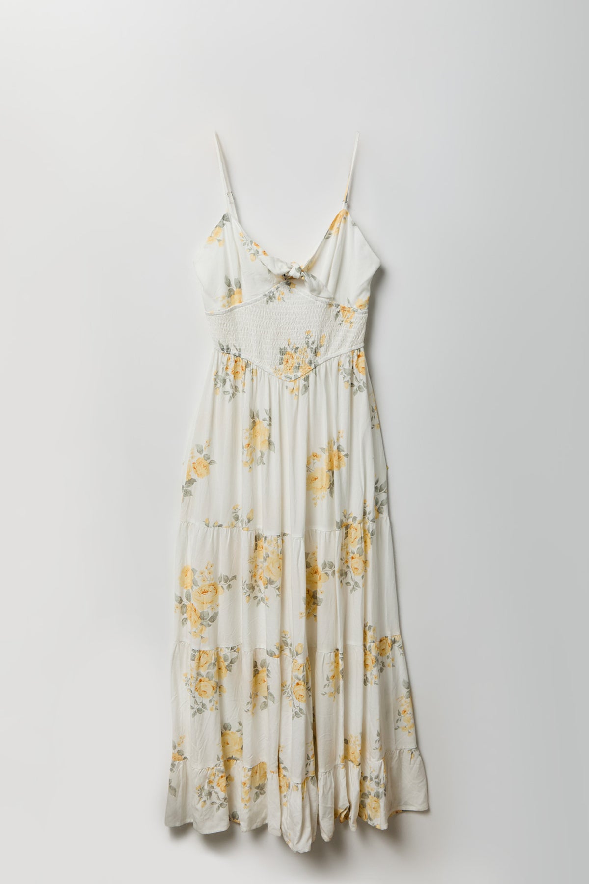 Alt View 7. Bow Cinched Waist Tiered Maxi Dress - Off White