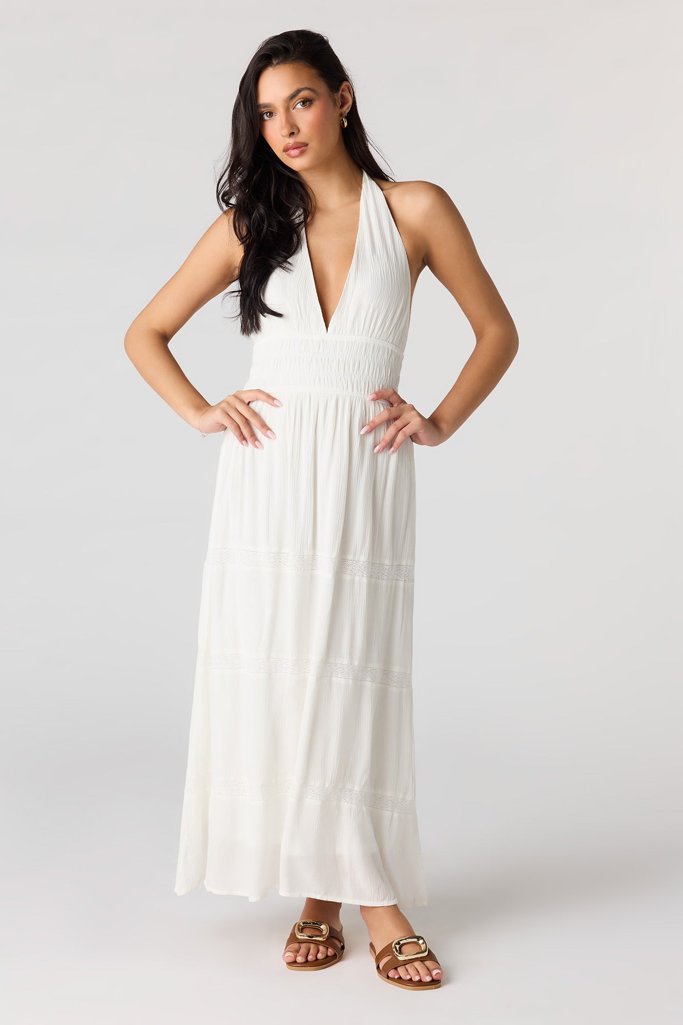 Lace Trim Halter Maxi Dress – Charlotte Russe