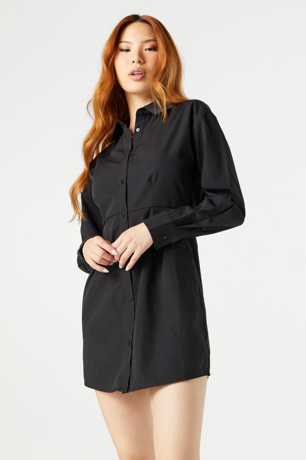 Button-Up Long Sleeve Shirt Dress Button-Up Long Sleeve Shirt Dress 4