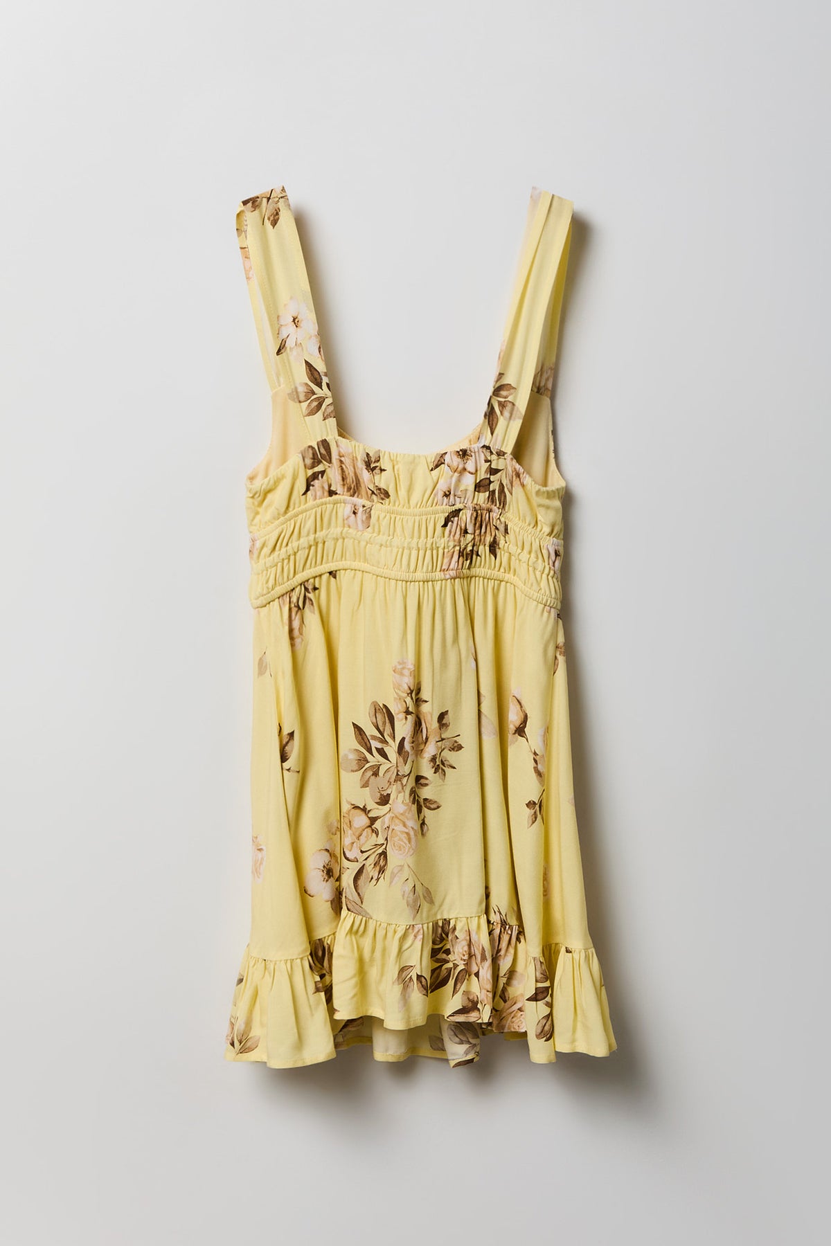 Alt View 5. Printed Scoop Neck Mini Dress - Pale Yellow
