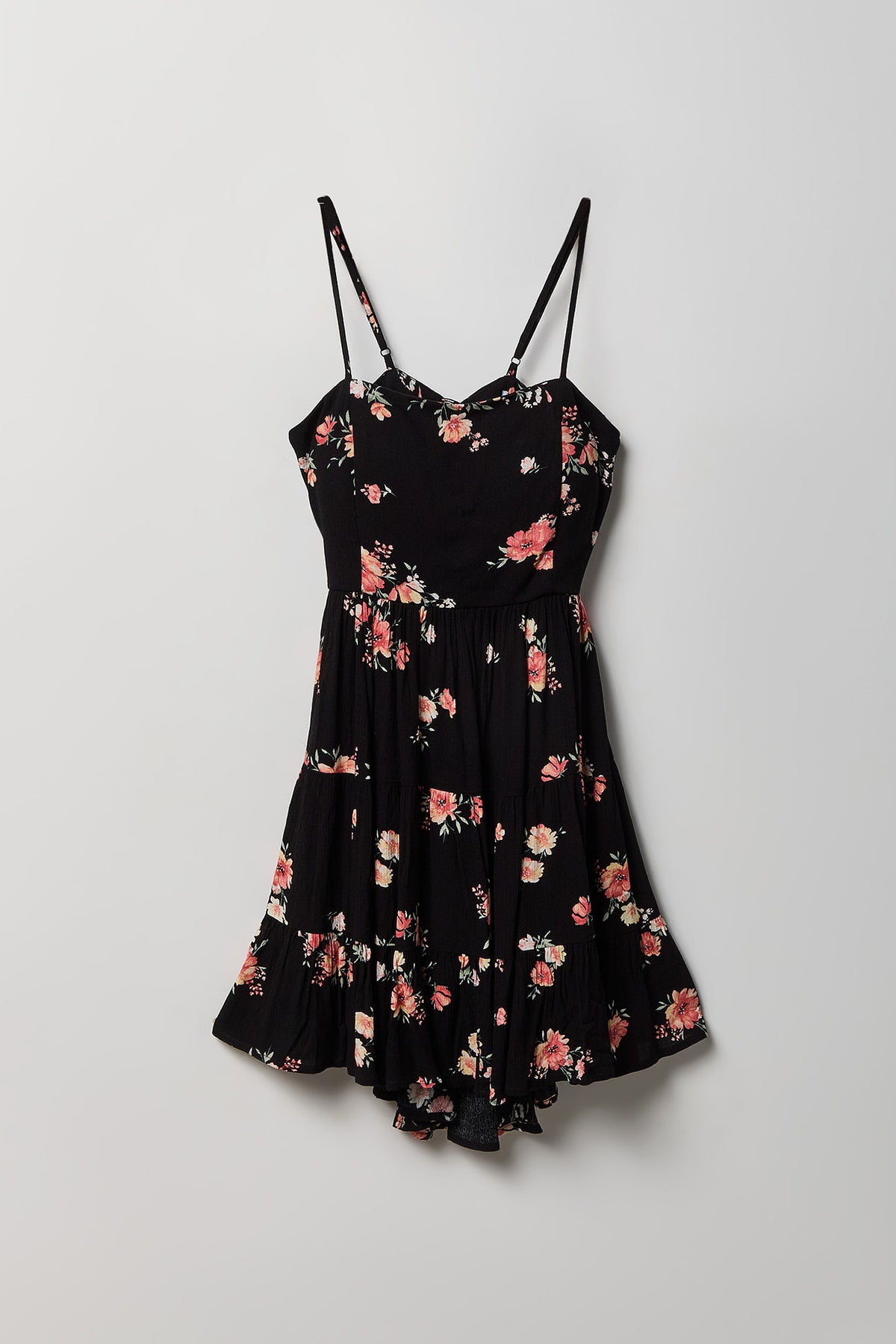 Alt View 3. Braless Tie Back Tiered Mini Dress - Black