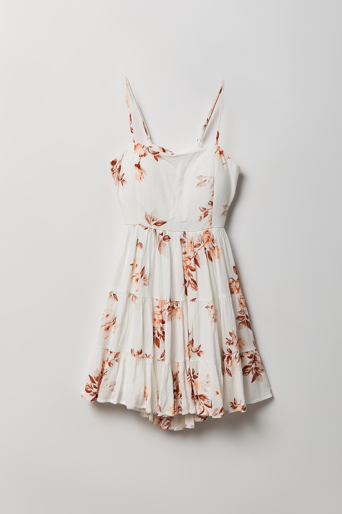 Alt View 4. Braless Tie Back Tiered Mini Dress - Off White