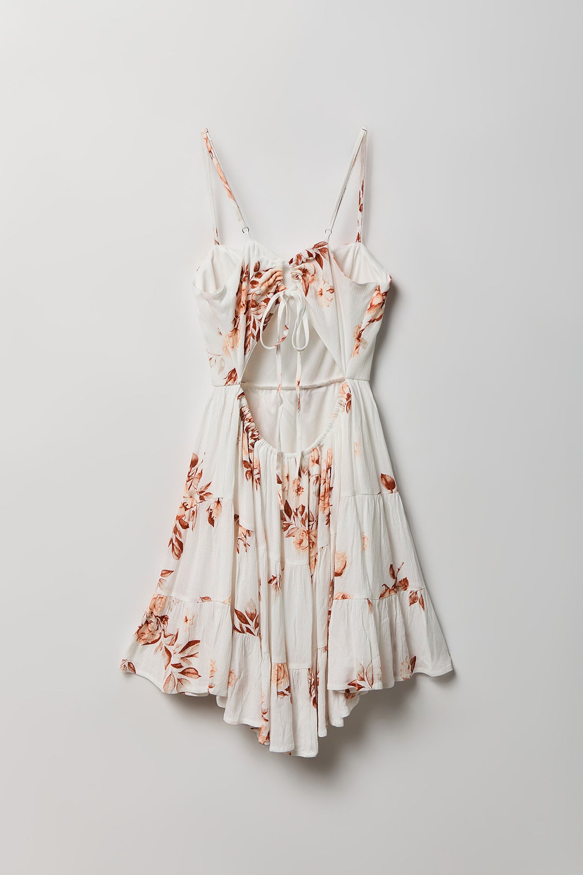 Alt View 5. Braless Tie Back Tiered Mini Dress - Off White