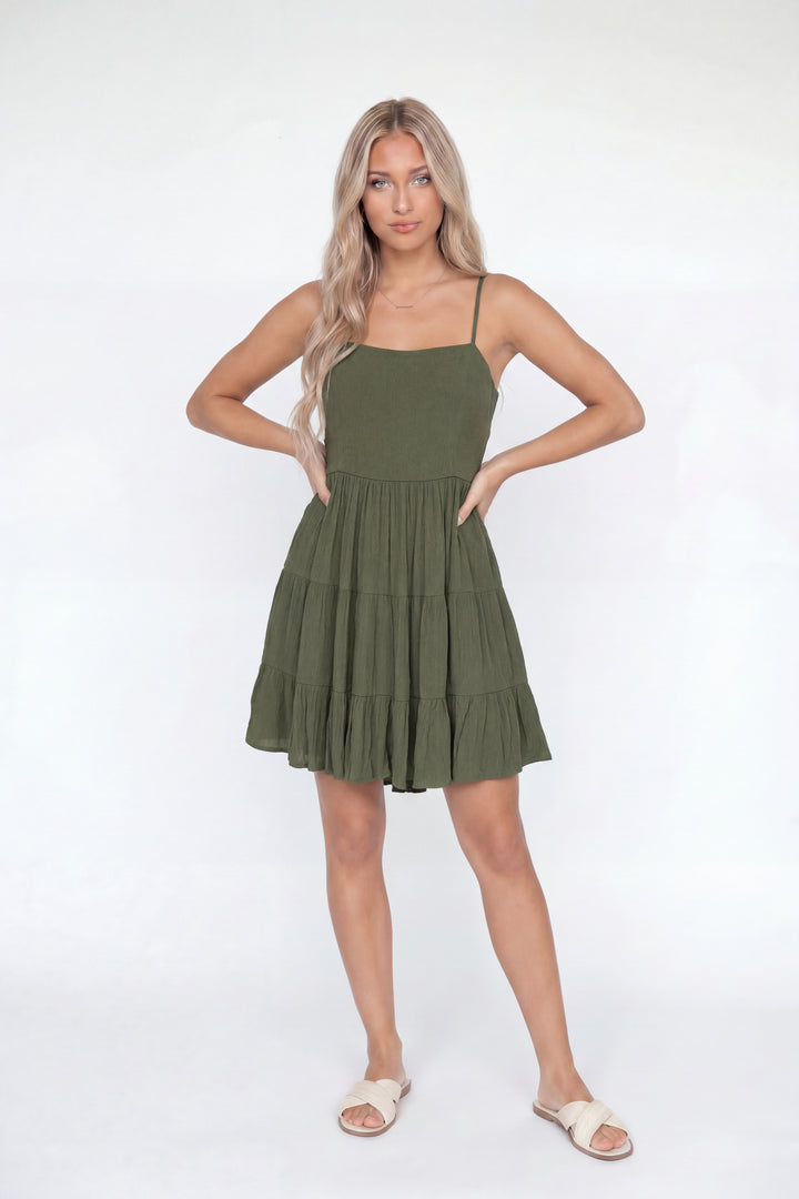 charlotte russe olive green dress Charlotte Russe Olive Green Floral Bell Sleeve Faux Wrap Mini Dress Size S