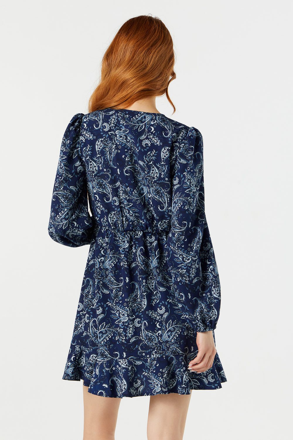 Paisley Print Long Sleeve Wrap Dress Paisley Print Long Sleeve Wrap Dress 2