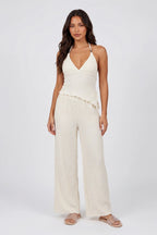Popcorn Wide Leg Pant