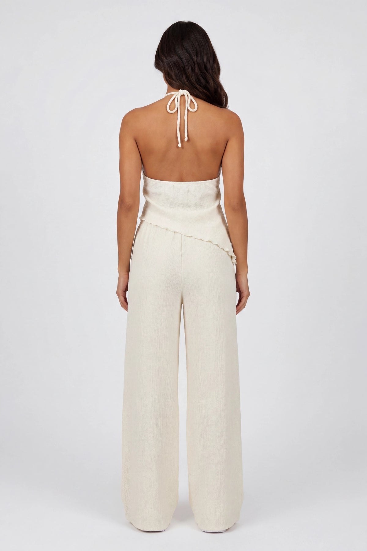 Alt View 2. Popcorn Wide Leg Pant - Ivory
