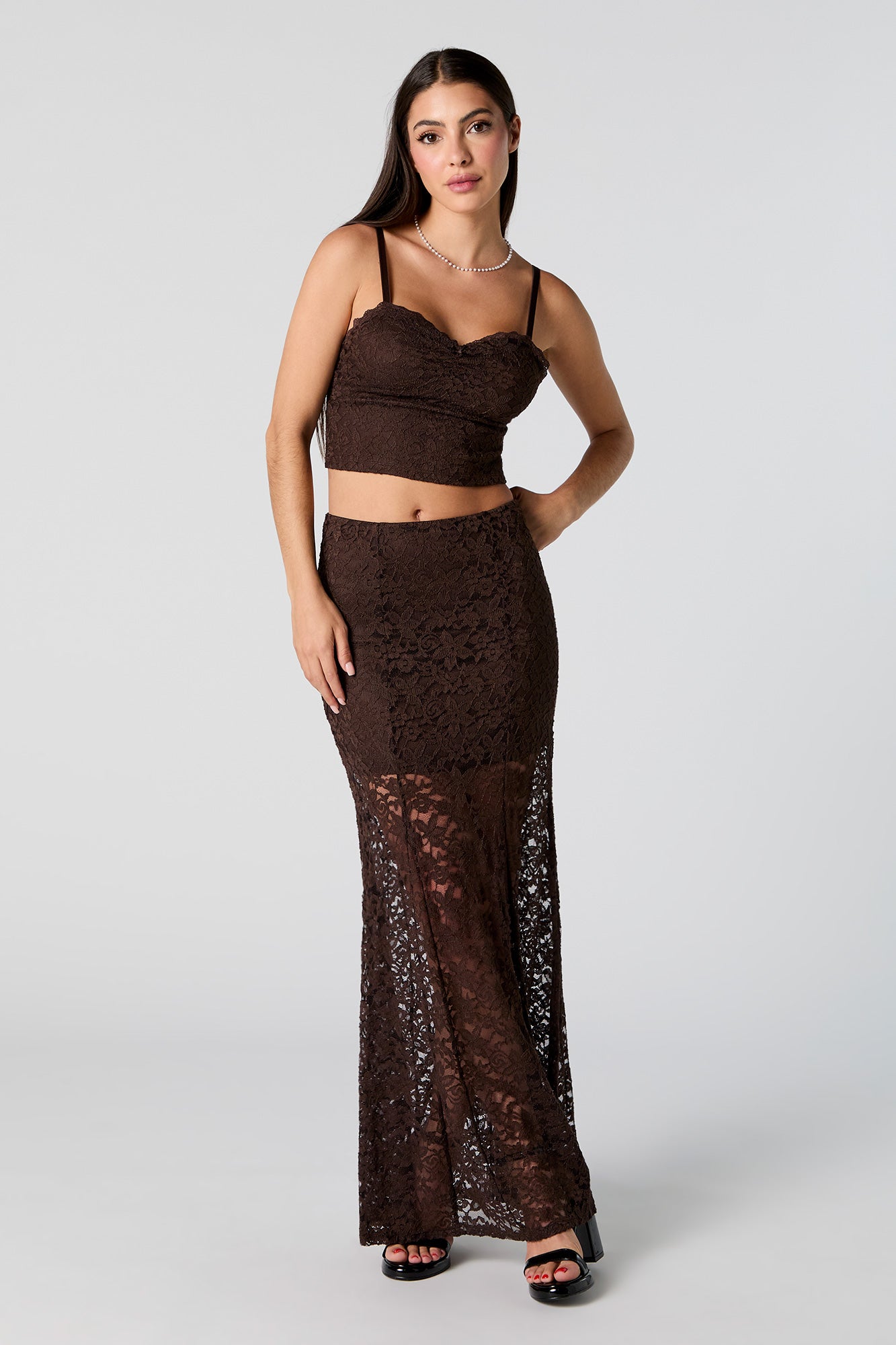 Floral Lace Maxi Skirt