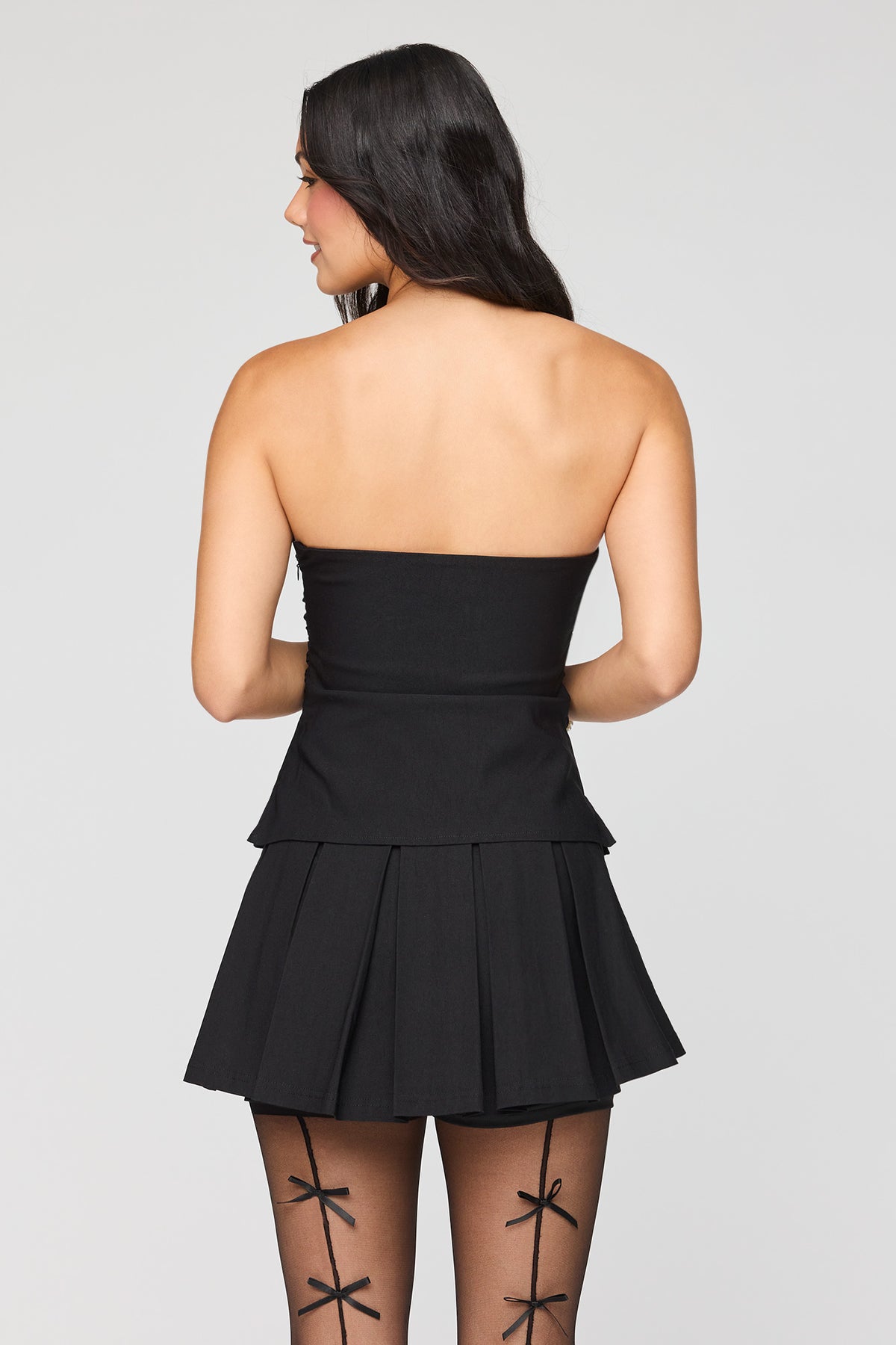 Alt View 2. Pleated Mini Skort - Black