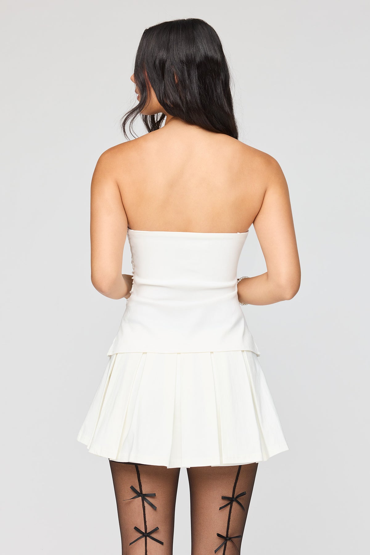 Alt View 2. Pleated Mini Skort - White
