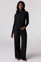 Textured Wide Leg Pant