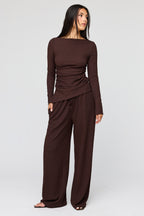 Textured Wide Leg Pant